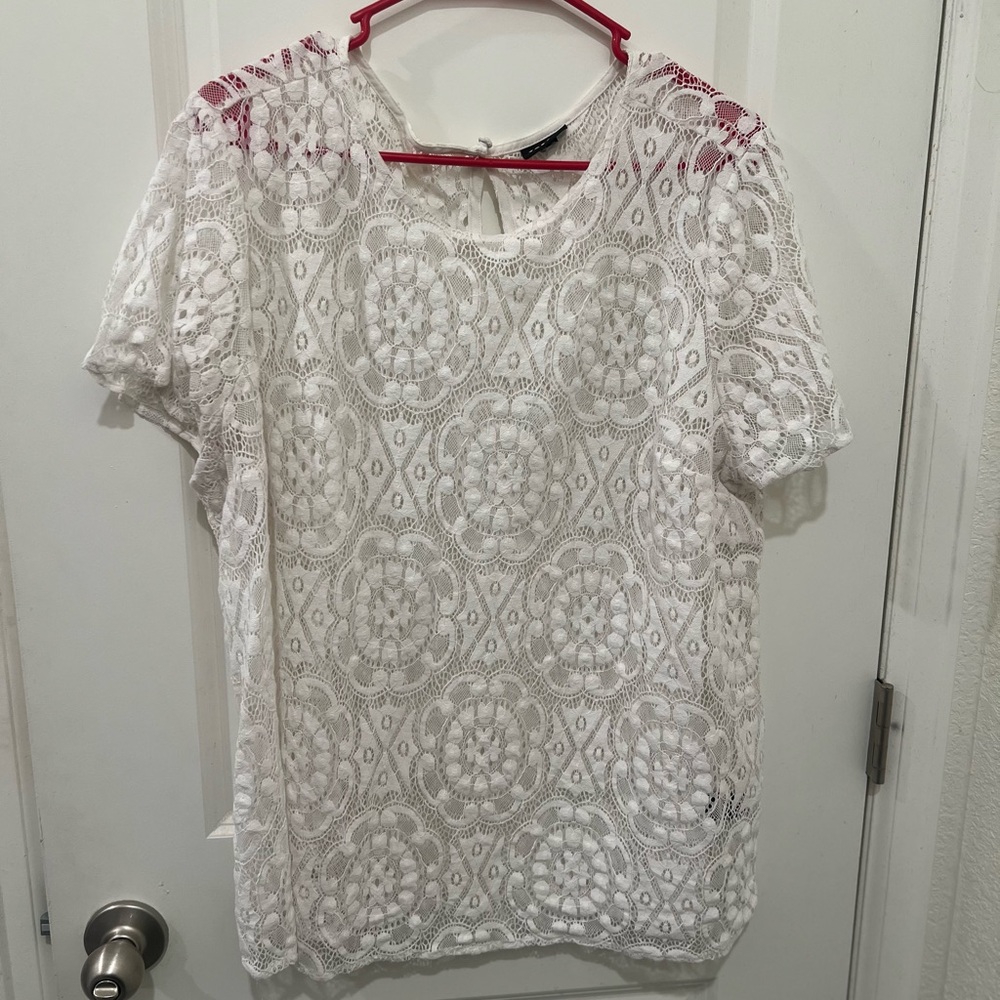 Torrid White Lace Blouse